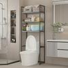 1 Space-Saving Toilet Overhead Storage Rack 3-Layer Independent Frame With Toilet Paper Holder And Hooks, Easy To Assemble No Drilling Required