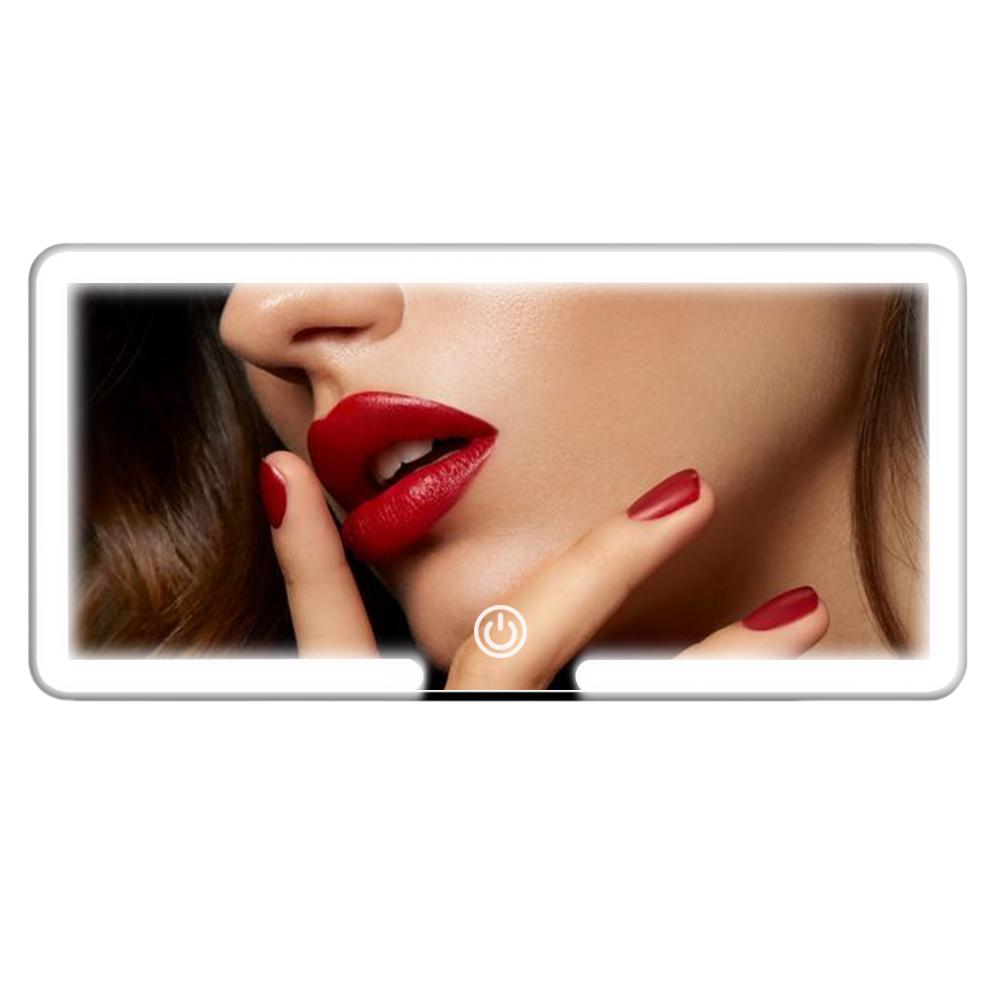

Car Vanity Mirror 3 Light Modes HD Car LED Makeup Mirror Rechargeable Sun Visor Plate Interior Rear Mirror Three Gear Adjustment