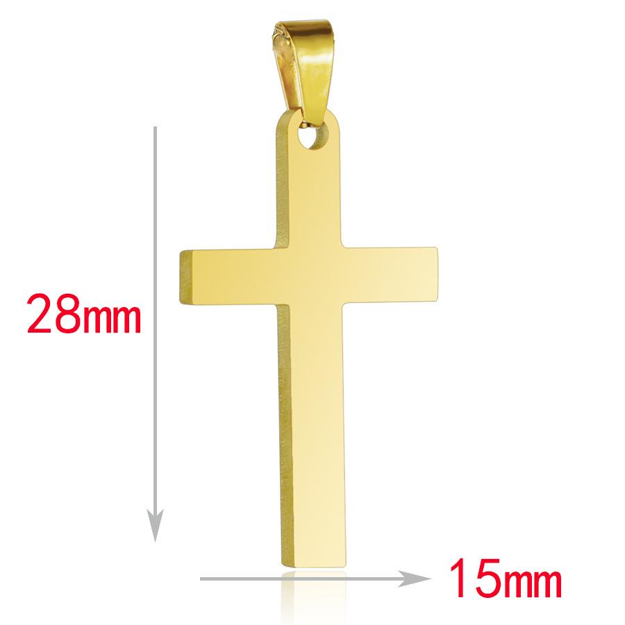 Gold Electroplated Stainless Steel Cross Necklace for Men and Women - Trendy European & American Fashion Accessory