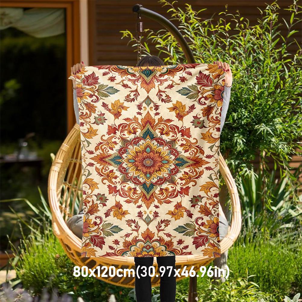 

1PC floral patternOutdoor Flannel Blanket - Soft Plush Decor for Picnics, camping, Bedroom, Playroom, Office, or Lunch Break 1245A 80x120cm(31x47inch)