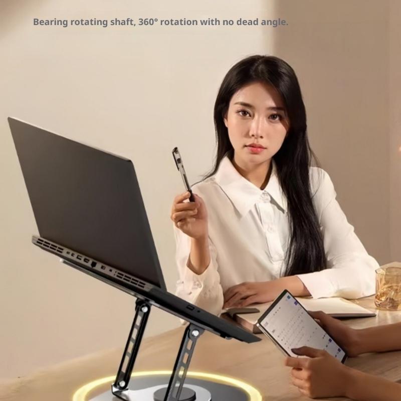 Lightweight Steel Laptop Stand Foldable Design Enhances Ventilation MultiDevice Compatibility Height Adjustable