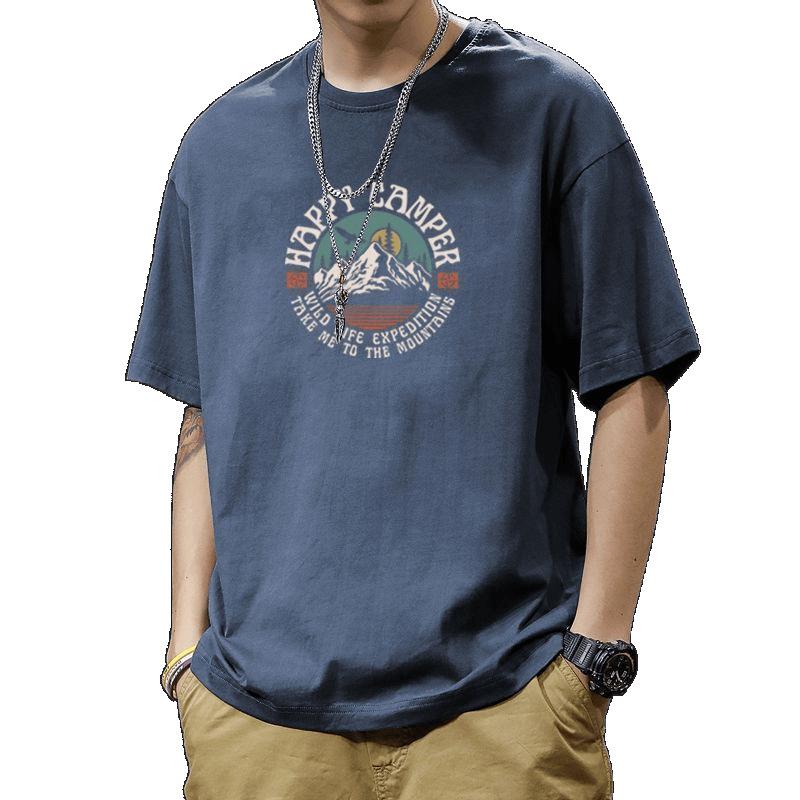 Short Sleeved T-shirt Men's Summer Trendy Brand Versatile Pure Cotton Heavyweight Base Shirt