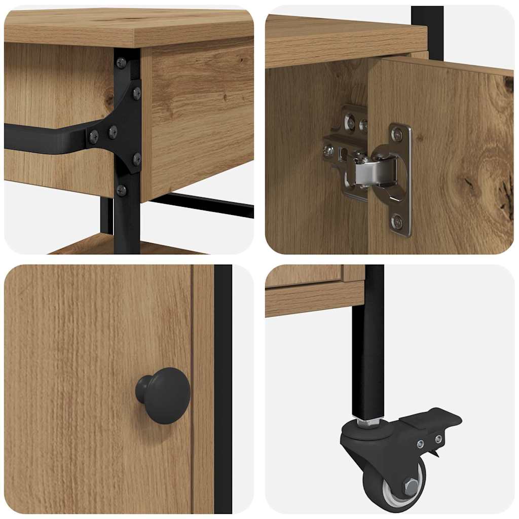 Kitchen Trolley Artisan Oak 56 x 43 x 89.5 cm Engineered Wood