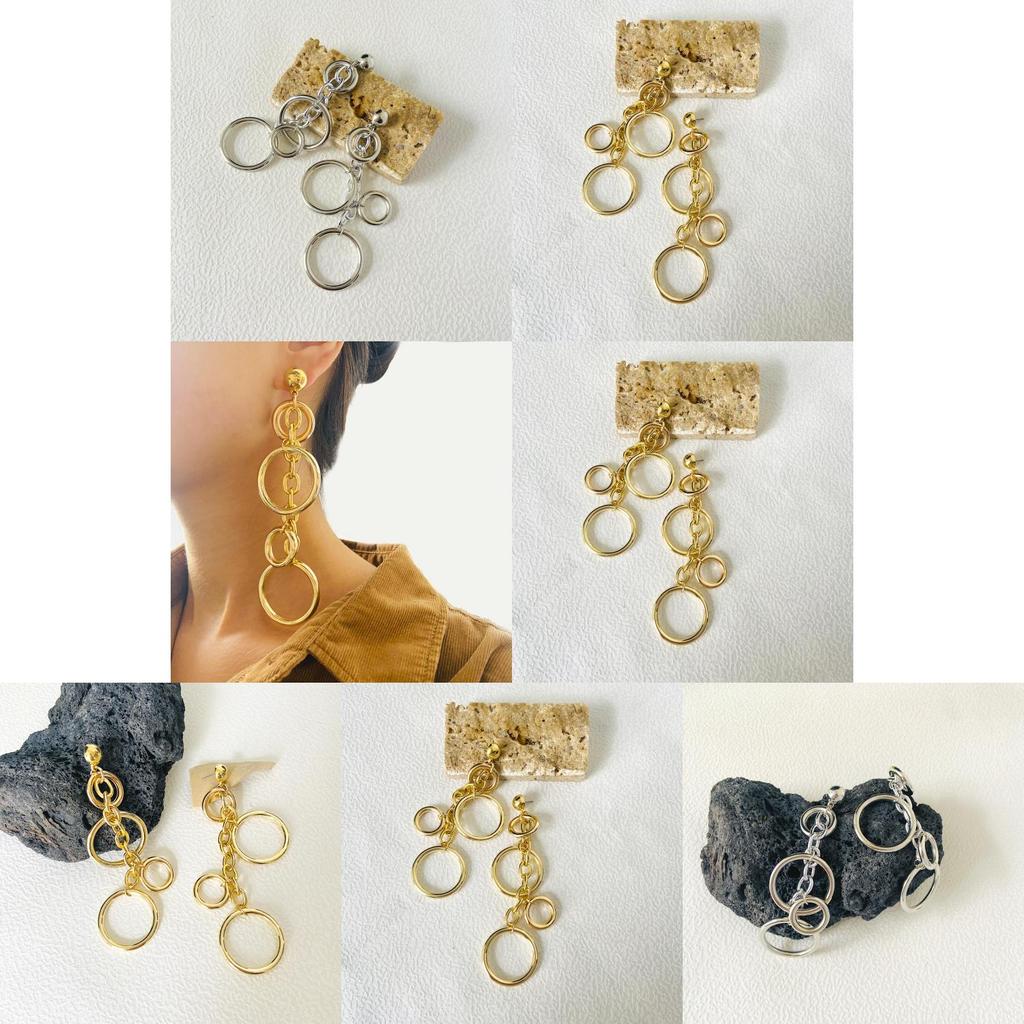 Elegant 2023 Summer Vintage Alloy Long Circle Earrings For Women Fashionable Geometric Design