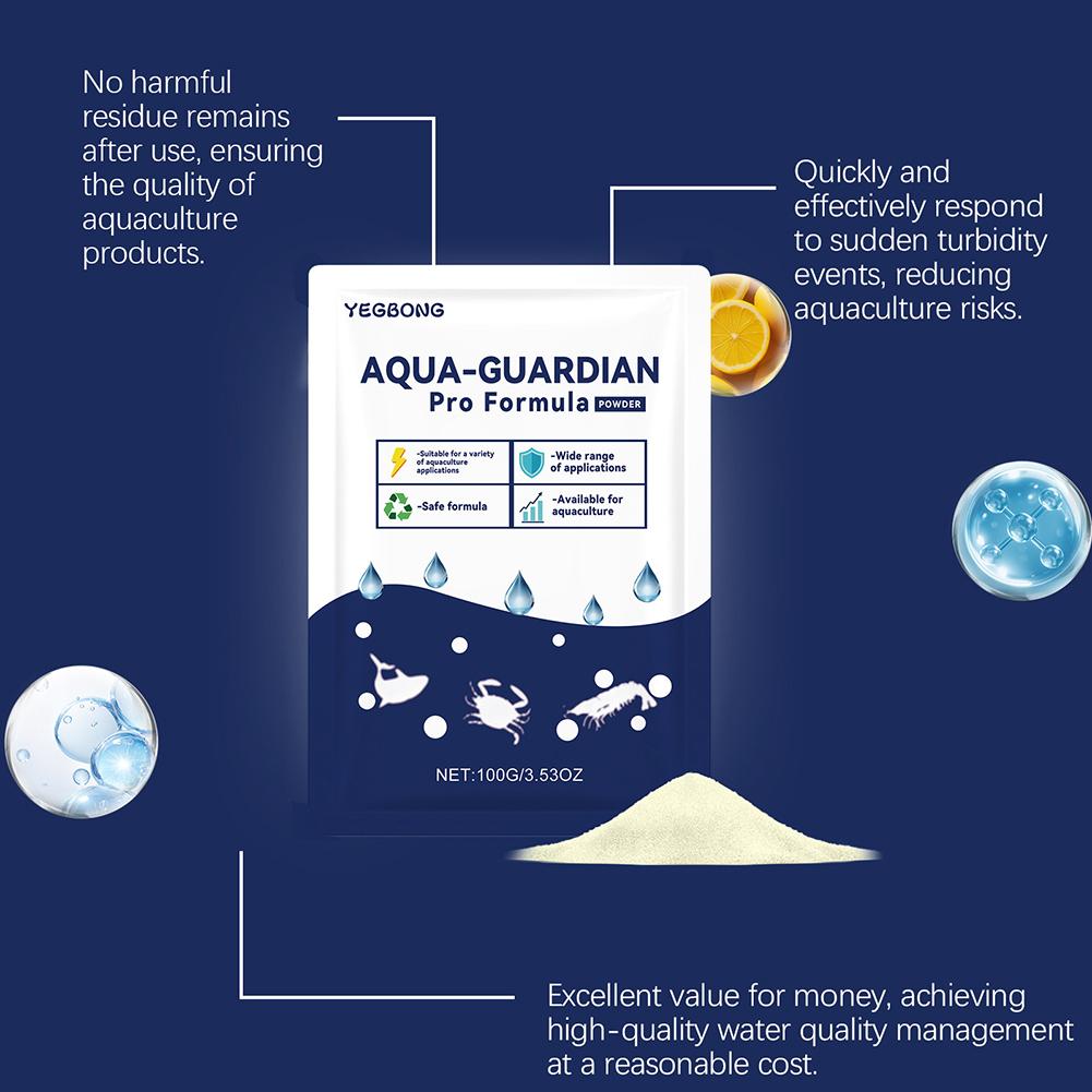 Aquarium Aqua Guardian Pulver Fischbecken Wasserklärer Pulver für Fische Schnell Klären Geruch Entfernen Heimteich Wasserreinigung