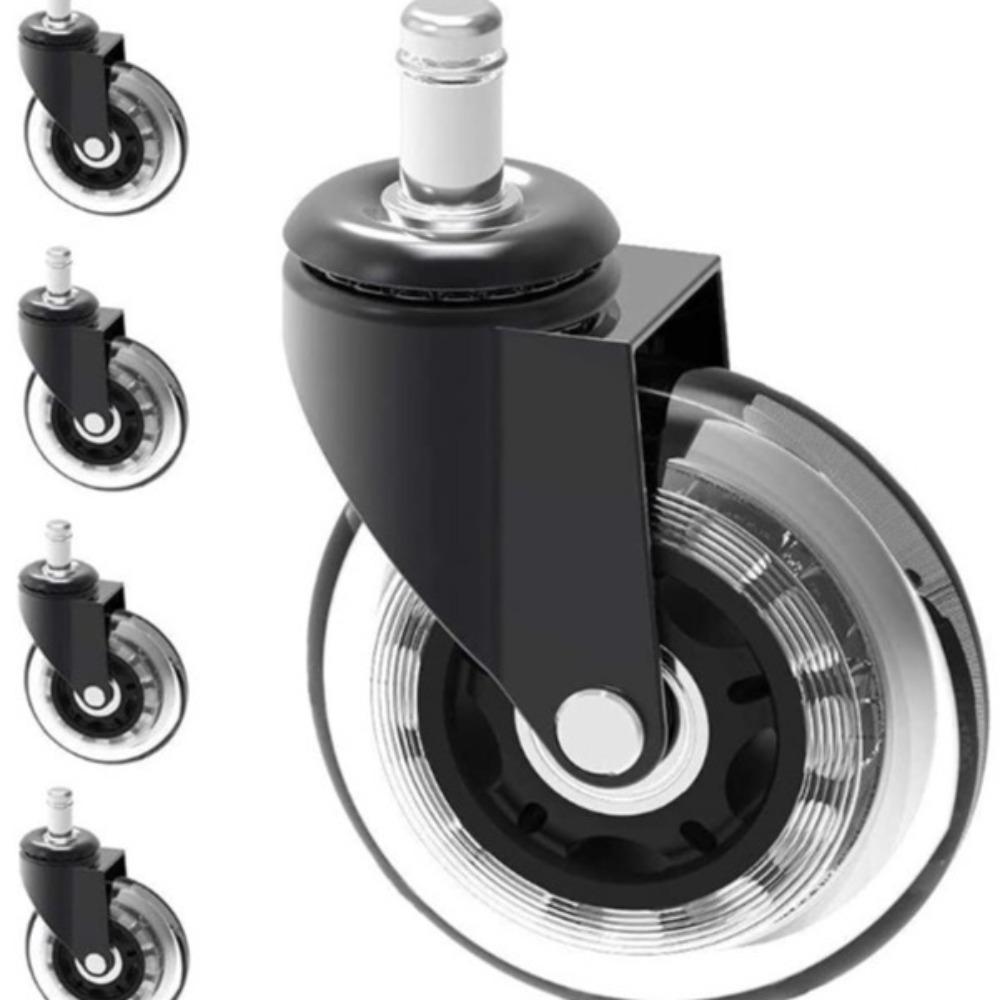 5PCS PU Rubber Caster 2.5 inch/ 3 inch Rotatable Caster Durable Universal Wheel  Home Office Chair