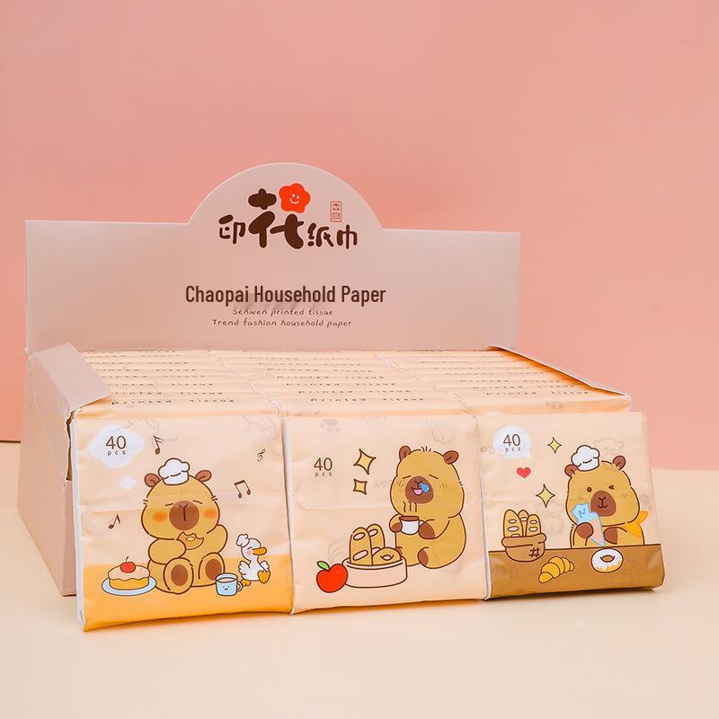 Stylish Portable Pocket Tissue Pack - 40 Sheets of Printed Facial Tissue