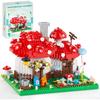 Mushroom House Building Set, Creative Mushroom Garden Model Kits for Adults, 1346PCS Micro Bricks Collectible Ideals Gifts for Teens Kids 12+