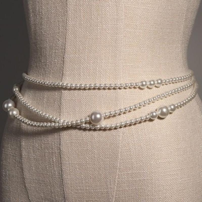 Imitation Pearl Waist Chain Women With Dress Sub Sweater Multi-Layer Pearl Waist Chain Women'S Simple Body Chain