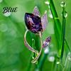 Rhinestone Pin Women Brooch High-Gloss Inlay Sparkling Tulip Design Lapel