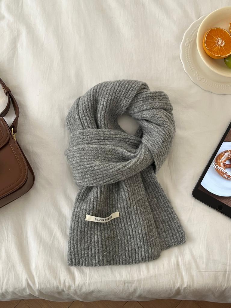 Soft waxy high-quality wool blended knitted scarf women's autumn and winter new high-end scarf manufacturers wholesale