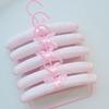 5pcs 25cm Satin Padded Hanger Silk Wrapped Clothes Hanger Clothes Hanging Silver Hook Sponge Hangers Clothes for Children Baby