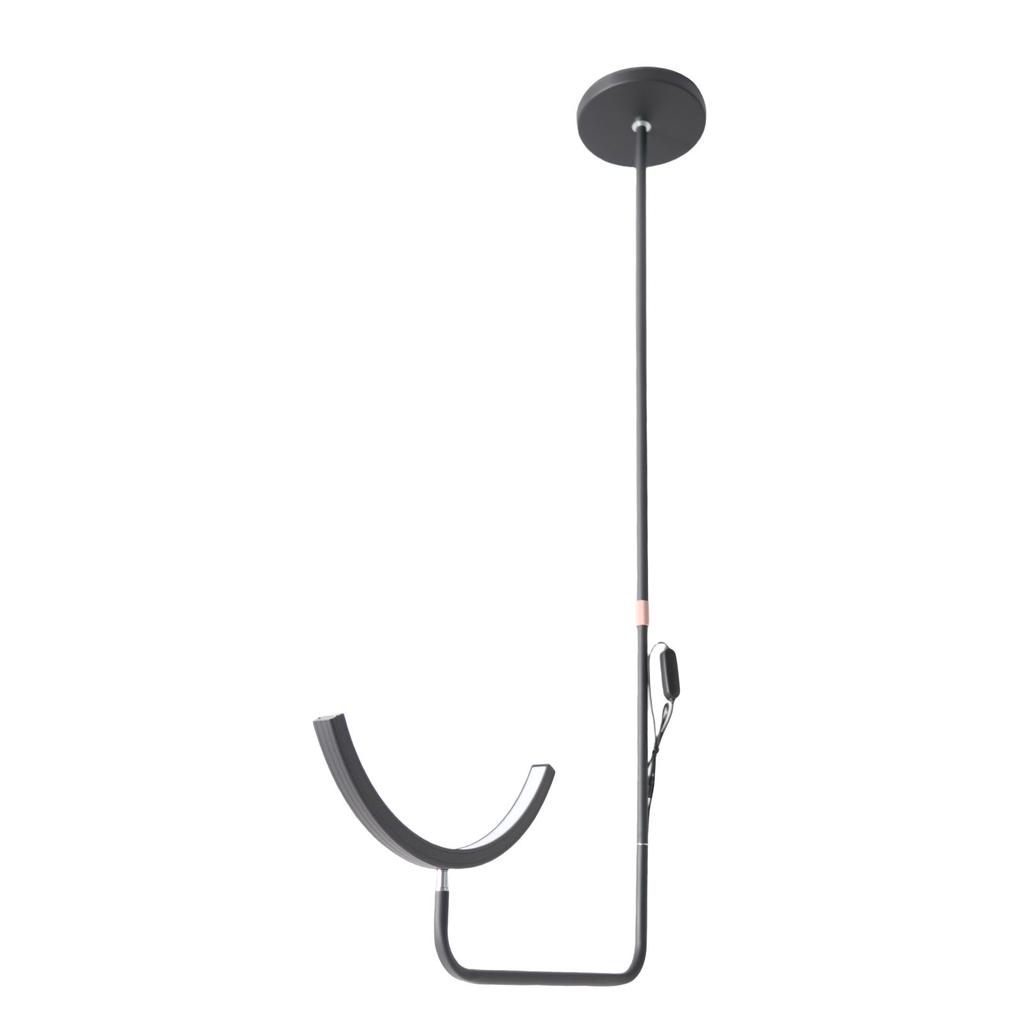 19in Half Moon Lamp Black LED Half Moon Floor Light for Beauty 50W
