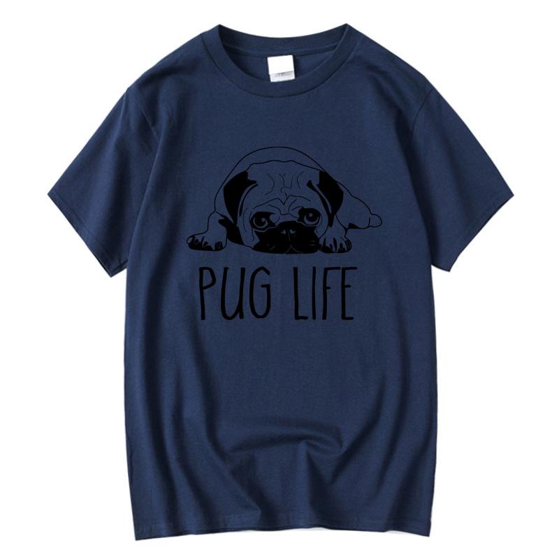 Mens High Quality Tshirt 100 Cotton Funny Pug Printed Loose Male Crewneck T Shirt Short Sleeve oneck Men tshirt Tops Tees