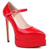 White High Heels Pumps Shoes Woman Platform Elegant 2025 Ankle Strap Black Red Heeled Dress Pumps Party Wedding Shoes Ladies