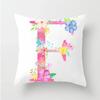 Flower 26 Letters Alphabet Decorative Cushion Cover Polyester Pillowcase Throw Pillow Cover Home Decor Fundas De Cojin 45X45Cm