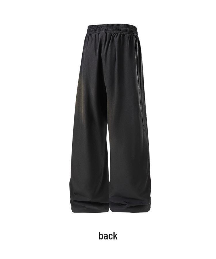 

2026 Men s Spring-Summer Casual Ice Silk Elastic Pants - Teenager Loose-Fit Sportswear XL чорний