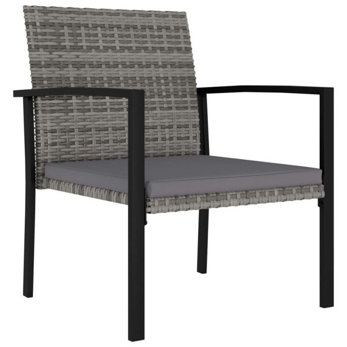 VidaXL Chaises de salle à manger de jardin 4 pcs Résine tressée Gris
