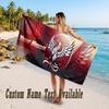 Poland Football Design Beach Towel Custom Text Large Towel for Beach Vacation