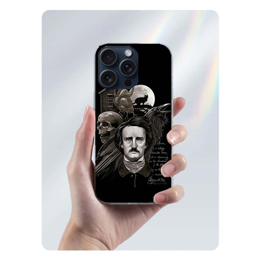 Edgar Allan Poe Clear Phone Case For Iphone 17 Air 16 Pro Max 15 Pro 14 Plus 17E 16E 11 13 12 Mini Cover Cases Fundas Cell TPU C