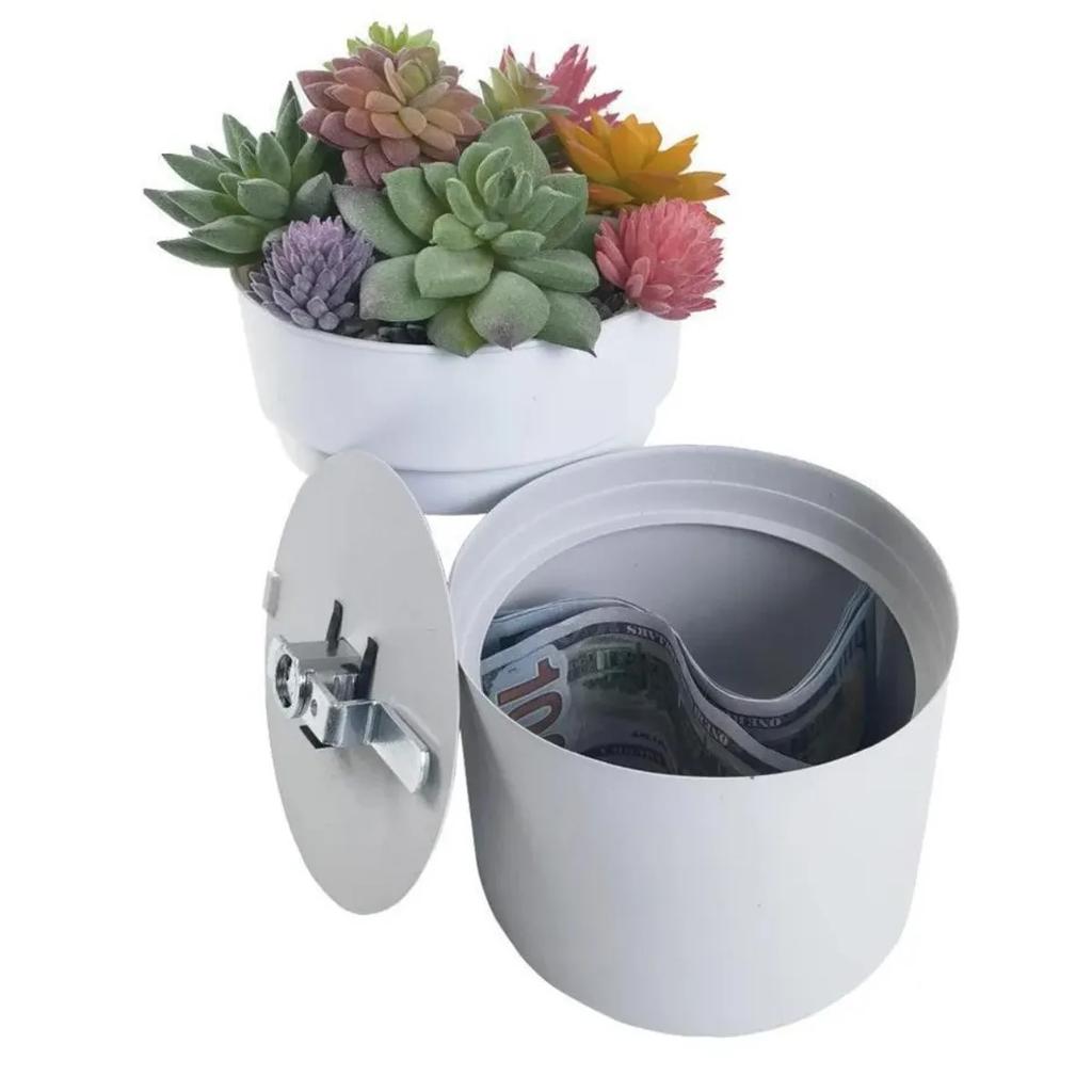 1PC Flowerpot Storage Tank Creative Iron Box with Lock Insurance Password Storage Box Mini Money Storage Organizer Hide Money
