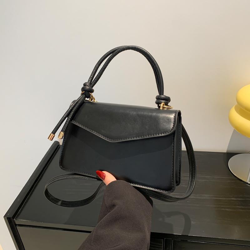 Temperament Simple Solid Color Small Bag Women'S Handbag Spring Versatile Shoulder Messenger Small Square Bag