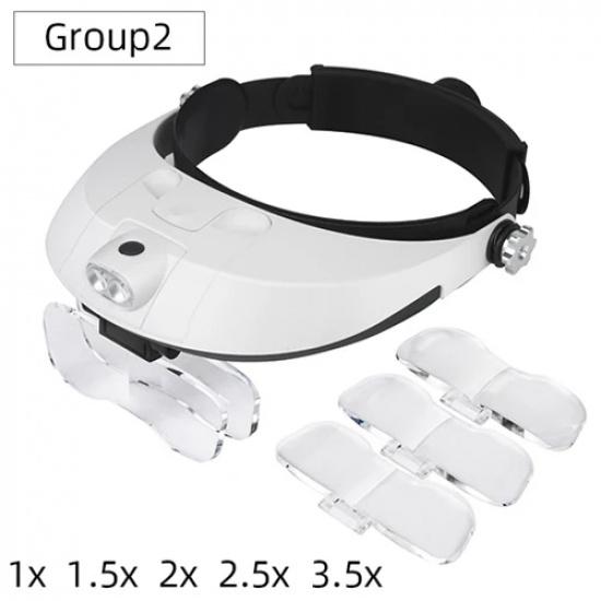 

LED Headband Magnifier Professional Magnifying Glasses For Jewelry Loupe Watch Electronic Repair 1X 1.5X 2X 2.5X 3.5X Lens Loupe 1X 1.5X 2X 2.5X 3.5X