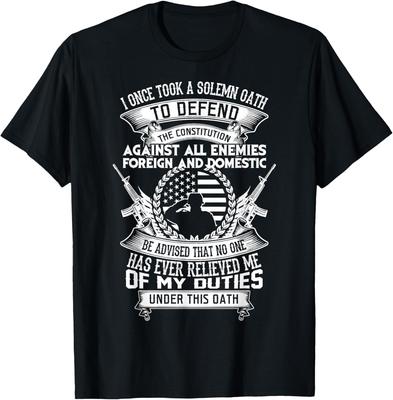 Us Army Oath Defend The Constitution Veterans Tshirt 100 Cotton Oneck Short Sleeve Summer Casual Unisexs Tshirt Streetwear