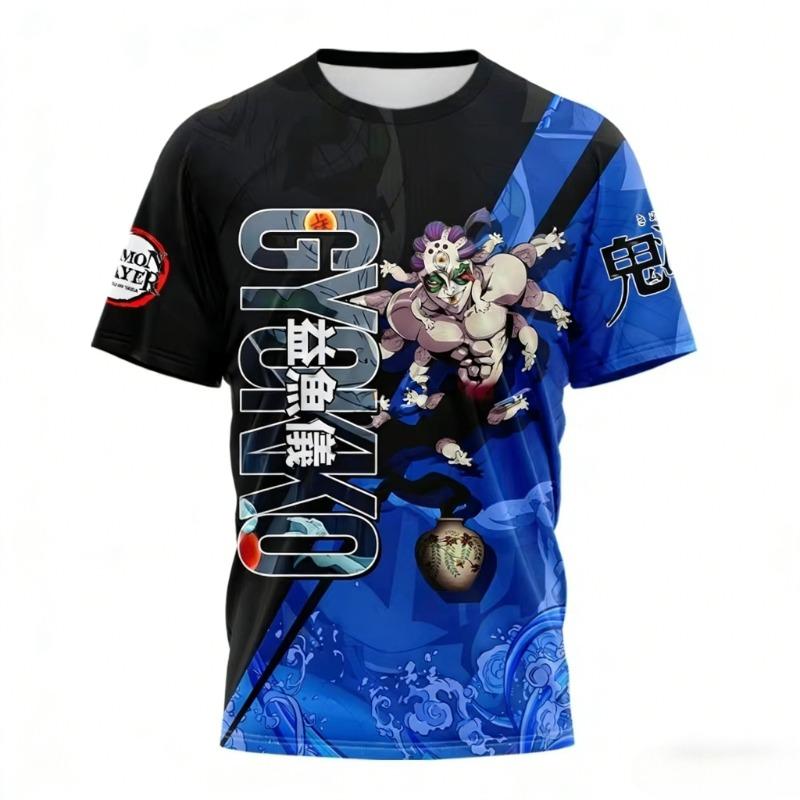 2026 New Demon Slayer Daki & Gyutaro T Shirt For Men 3D Print Anime Graphic Tee Short Sleeve Round Neck Casual Streetwear Tops