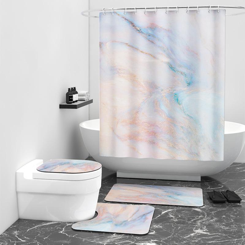 

Мраморный цифровой набор напечатанных занавесок для душа водонепроницаемая занавеска для душа установлена занавеска для ванной комнаты W180cm*L180cm