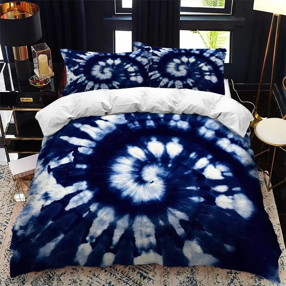 Color Tie Dyeing Double Bed Soft with Soft Fabric Duvet Cover Set Quen Calico Twin Sized Dimensions Warm Comforter Beding Set Single Complete Set