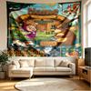 Custom Name Personalized Masha and the Bear Print Tapestry, Wall Art Decor, Bedroom, Dorm, Apartment, LivingRoom, Party Backdrop, Gift for Birthday