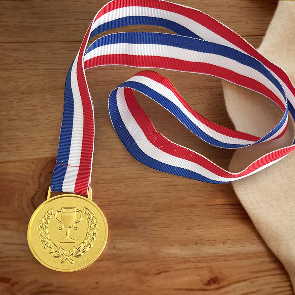 4.9cm Gold Medal Sports Rewards with Neck Ribbon Metal Winner Medals Competition Medals for Talent Show Party Race