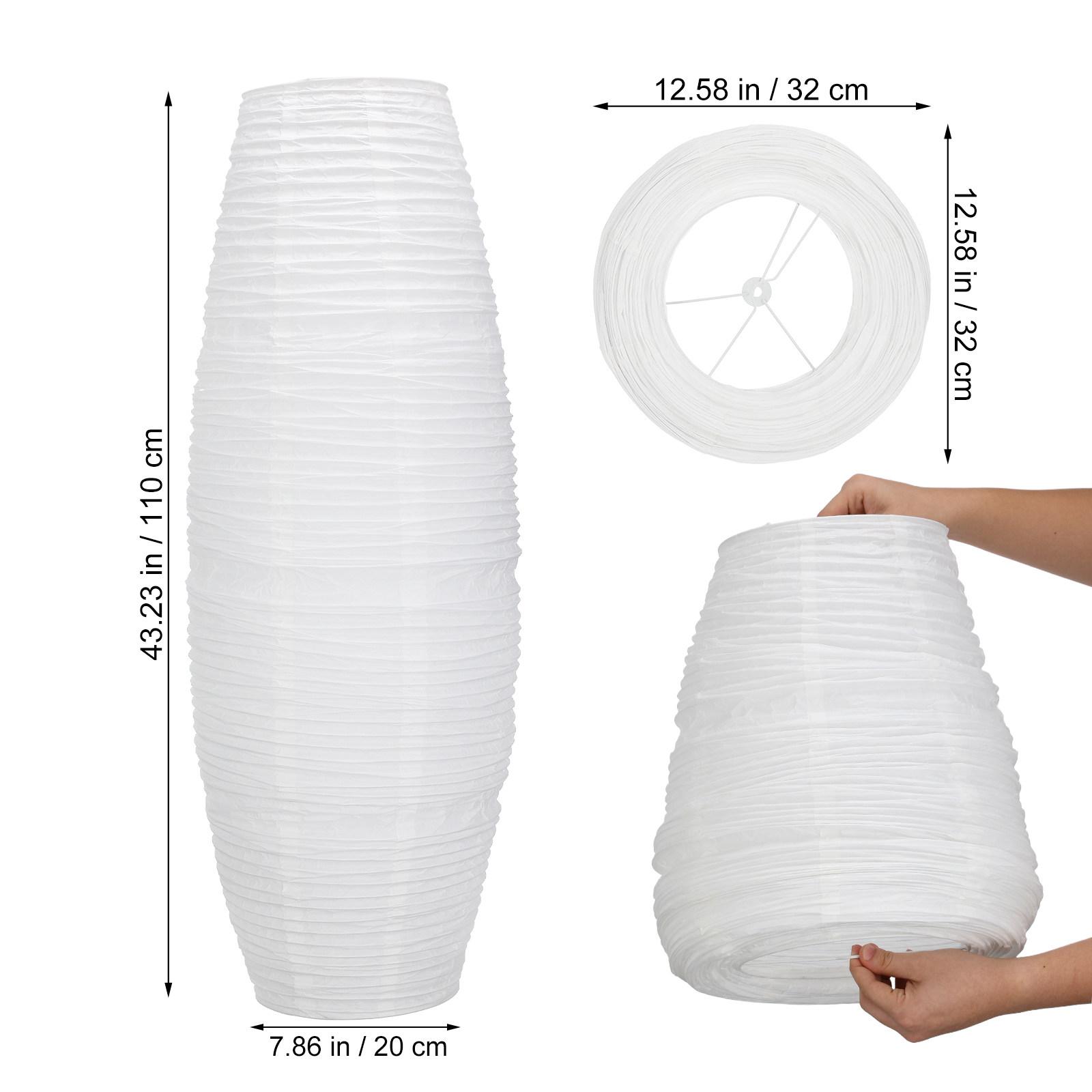 

1pc Bedside Paper Lamp Shade Cover Bedroom Living Room Long Vertical Lampshade Nordic Minimalist Floor Lamp Decoration