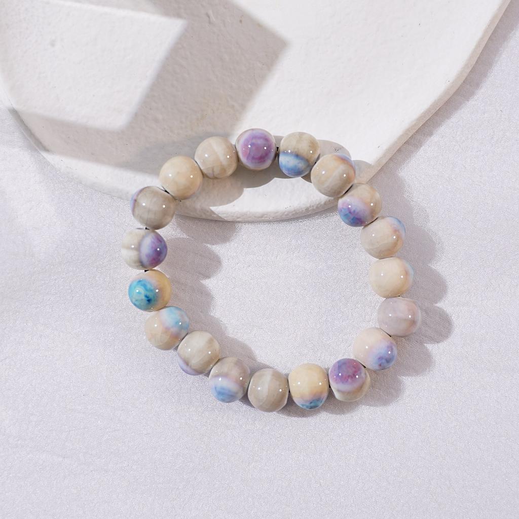 Ceramic new fashion flower glaze bead bracelet multi-color leisure ethnic style student