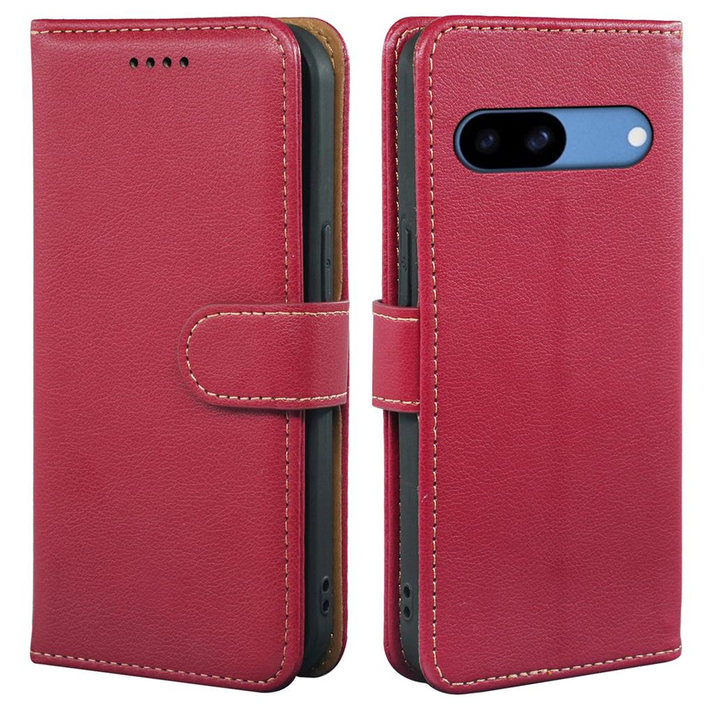 For Google Pixel 8a Case RFID Blocking Wallet Litchi Texture Leather Phone Cover Magnetic Clasp