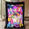 Kpop Dämonenjäger Bedruckte Flanell-Kuscheldecke Weich Warm Leicht Ganzjahresdecke für Sofa Bett Camping Wohnkultur Feiertagsgeschenk