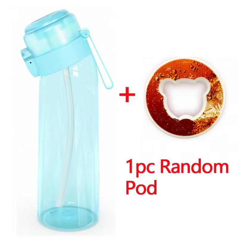 

1 шт. 800 мл бутылка для воды Air с 1 шт. случайными вкусовыми капсулами, портативная прозрачная с трубочкой, герметичная, подходит для занятий спортом на открытом воздухе 0.8L