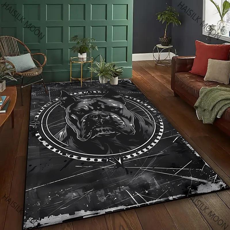 Nový ! APBT Americký Bully Pitbull Psi Tištěný Koberec, Obývací Pokoj Ložnice Kancelář Velkoplošné Koberce, Protiskluzová Strojově Pratelná Podložka