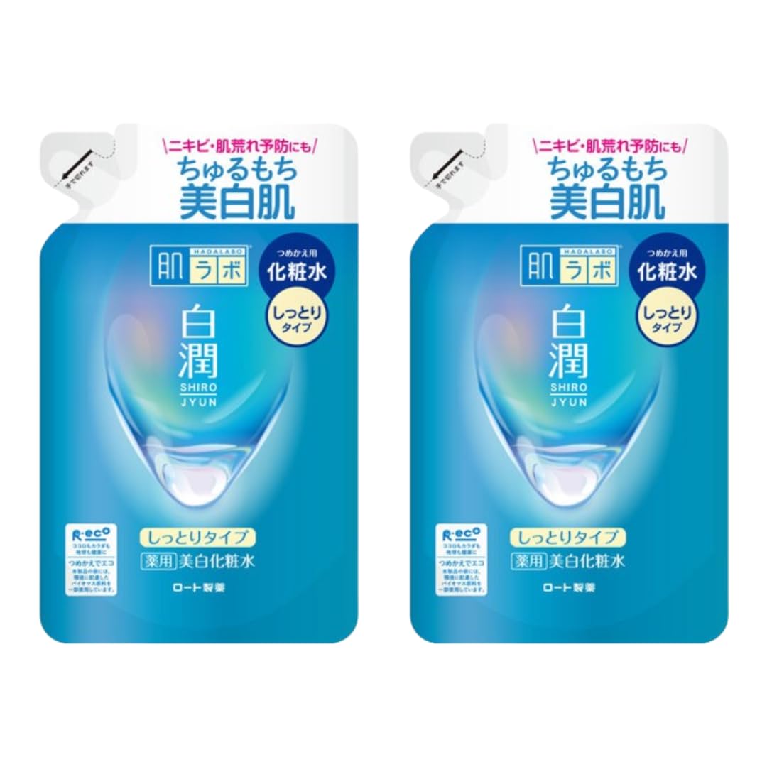 

[Оптовая покупка] Набор из 2 увлажняющих лосьонов Hada Labo Shirojun, Лечебный, Отбеливающий, Сменный блок, Содержит 3 вида отбеливающих ингредиентов, 170 мл