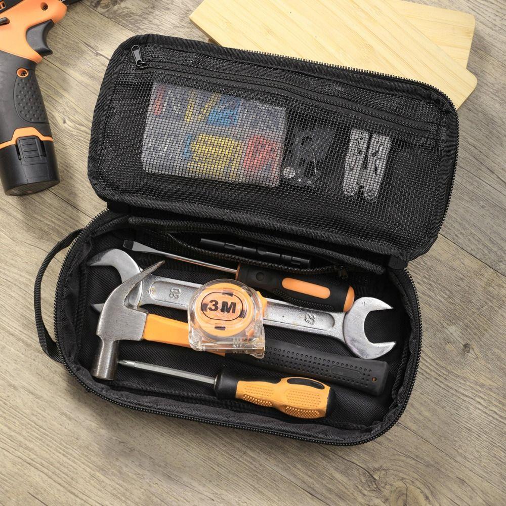 Portable Heavy Duty Hardware Tool Bag Multipocket Reinforced Electrician Tool Bag Oxford Cloth Large Capacity Handheld Tool Bag