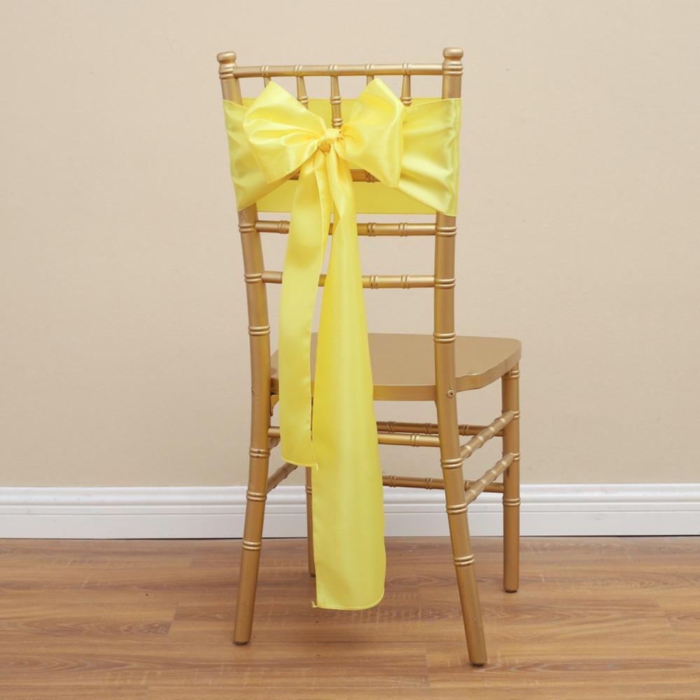 5pcs Vintage Bow Chair Cover 275cm Chair Back Ribbon Satin Wedding Chair Sashes  Baby Shower