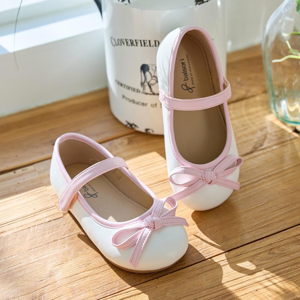 [Babyzzam] Girls' Candy Mix Flats Pink Line & White [BB462-10001]