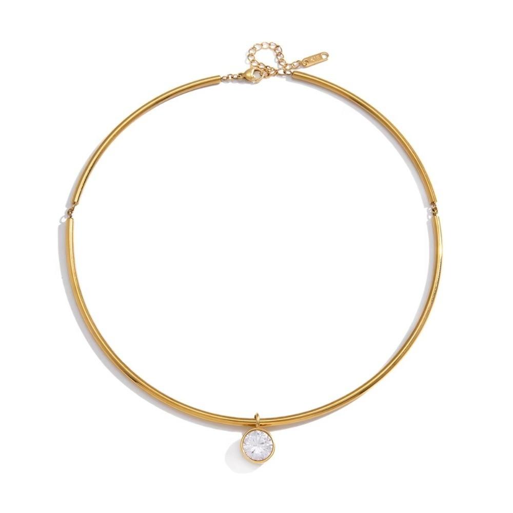 Gold Plated Pendant Necklace Stainless Steel Neck Collar Retro Neck Chain  Fashion Jewelry