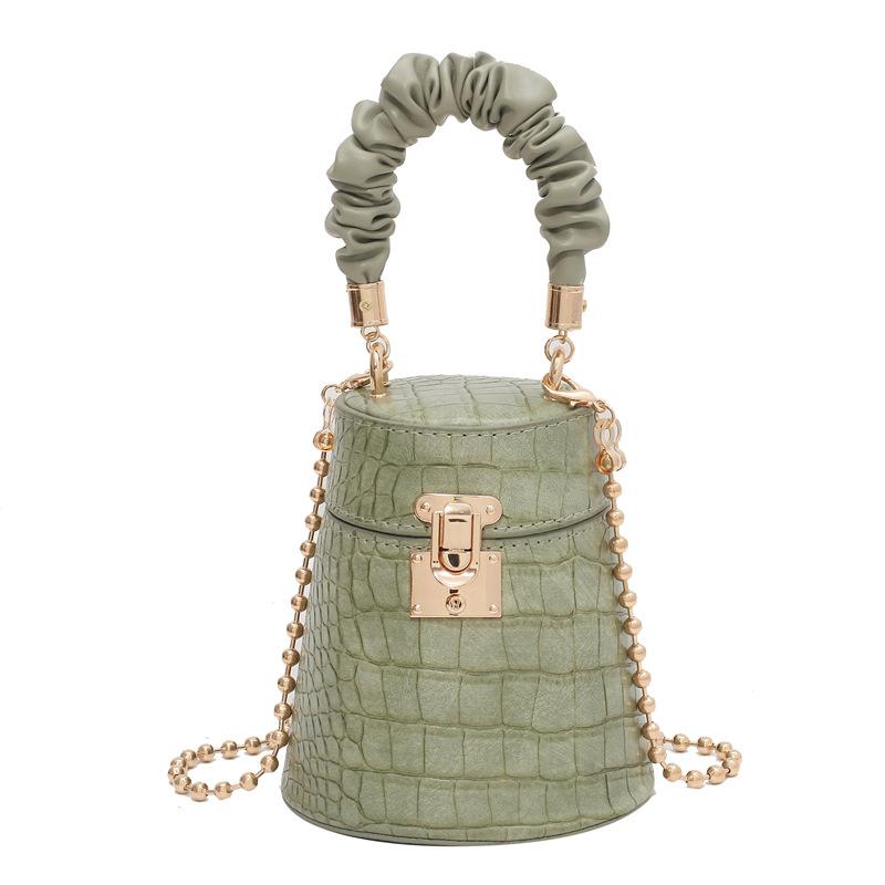 

Women s Chain Crossbody Bag Korean Fashion Makeup Handbag Texture Stone Pattern Bucket Bag Solid Color Casual Bag Wallet
