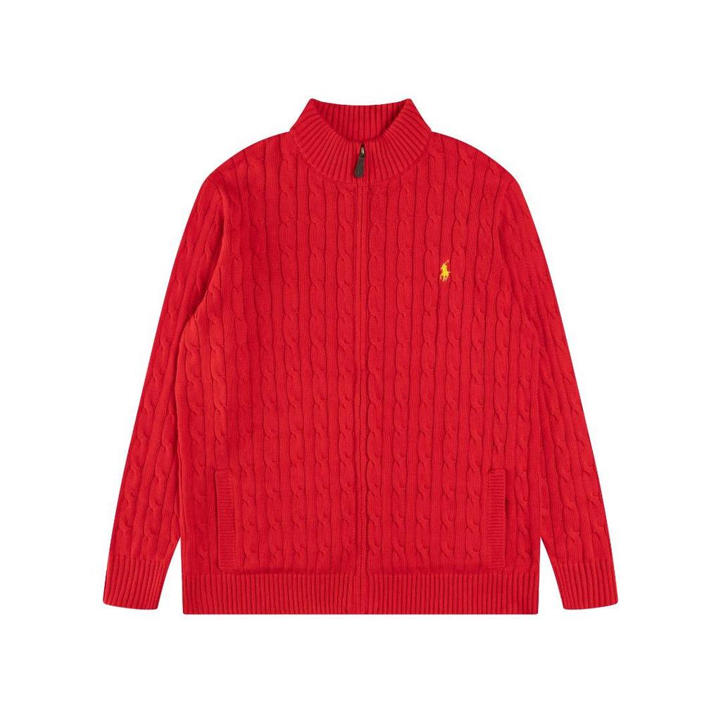 25ss Jesienno-Zimowy Wysokiej Jakości Kardigan z Splotu Warkoczowego z Kodem do Skanowania i Małym Haftowanym Logo