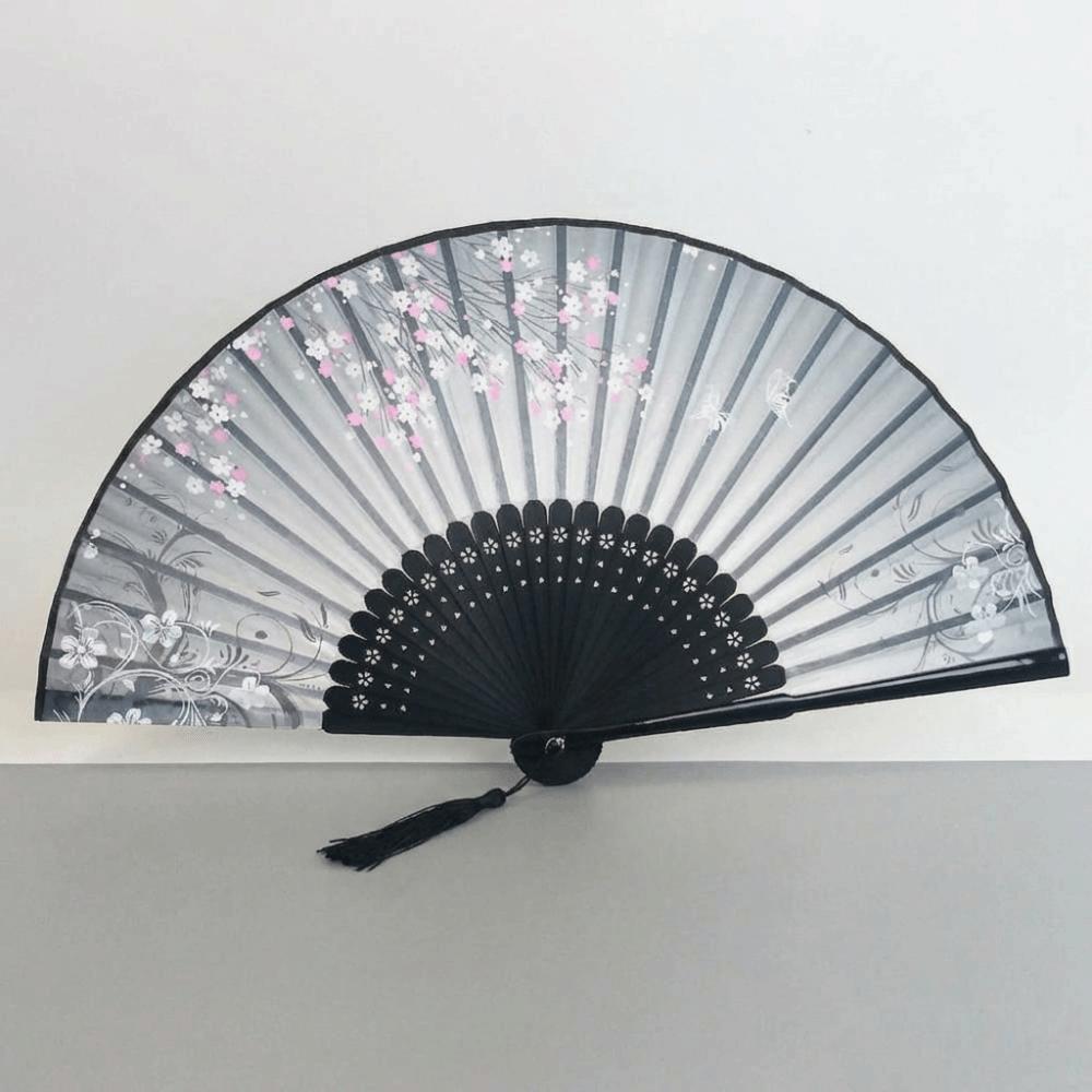Floral Pattern Silk Bamboo Fan Handheld Fan Chinese Hand Fan Vintage Folding Fan  Wedding Party Style 8