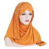 Sofort-Hijab Jersey-Hijabs Für Frauen Kreuz Stirn Pailletten-Turban Muslimische Frauen Hijab-Schal Türkischer Baumwoll-Hijab Für Frauen