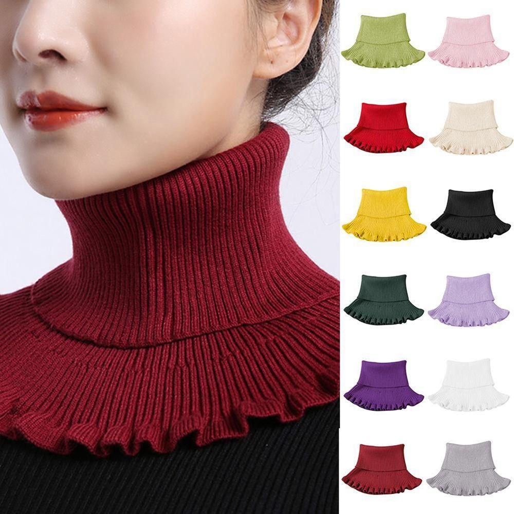 Decoration Accessories Windproof Knitted Bib Fake Collar Female Wool Scarf Korean Style Scarves