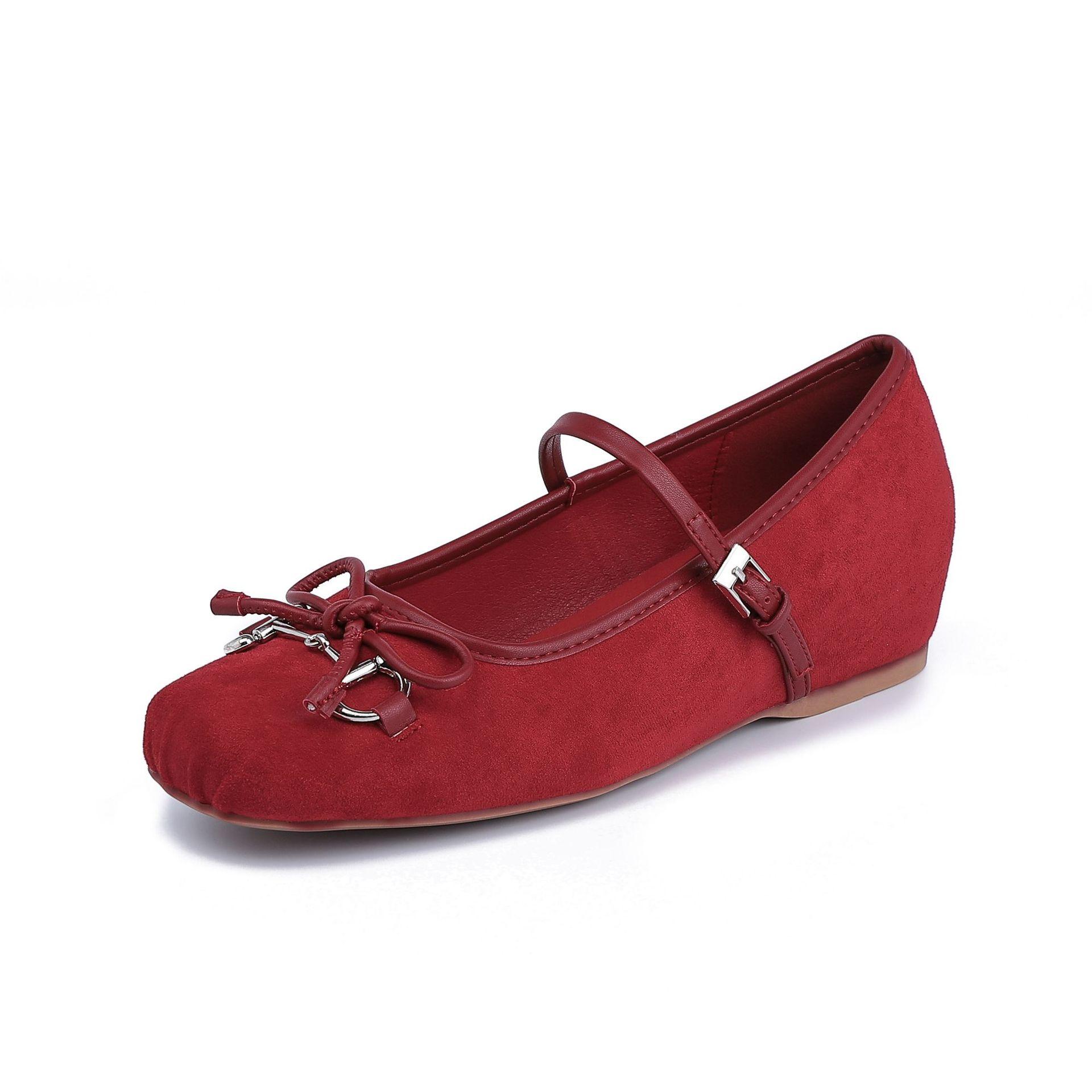 

Grape mother 2025 spring new Korean version retro single shoes women wear high-end fashion ballet flats pleated 34